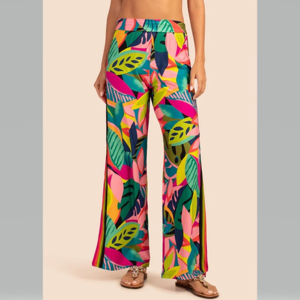 Trina Turk Rainforest Cover Up Swim Pants Size L NWT